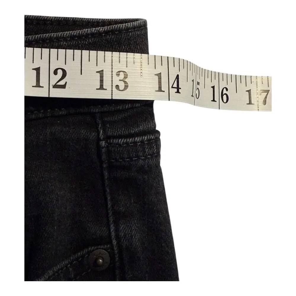 Gap Women's True Skinny Mid‎ Rise Jeans Size 4 Black Dark Wash Denim